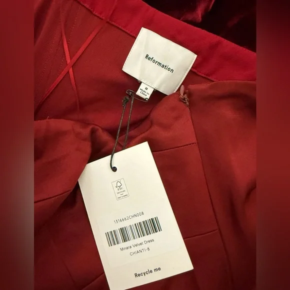 NWT Reformation Minara Strapless Midi Dress in Chianti Size 8 - Picture 10 of 17